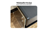Transparent Side Cabinet Light Luxury Bedside Table Fully Assembled for Bedroom