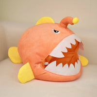 Photo Prop Anglerfish Hat PP Cotton Filled Soft Aquatic Creature Costume Hat Single Size Fits Most Funny Aquatic Creature Head Mask Conversation Starter for Children, Adults, Performances, Parties, Festivals