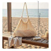 Cotton Rope Shoulder Bag Large Capacity Woven Rope Tote Breathable for Travel