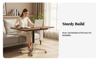 Adjustable C-Shaped Table Foldable Design Laptop Stand Mobile with Locking Casters Tilting Top for Students, Bedroom