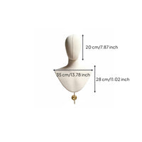 Wall-Mounted Mannequin Bust Linen-Like Cover Hat Hairpiece Display Stand Space