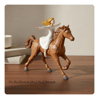 Girl Riding Horse Statue European Design Horse Equestrian Statue Matte Finish