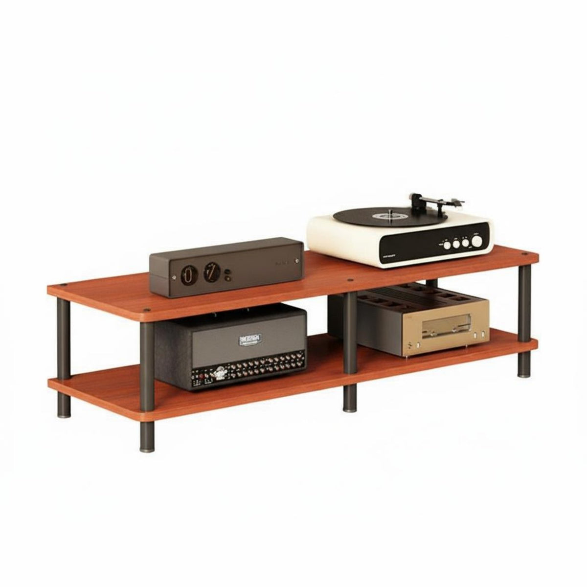 1 Audio Component Cabinet Multi-tier Equipment Rack High Load Capacity Sturdy Construction Open Shelf Amplifier Stand Suitable for Audiophiles Home Entertainment Living Room Household Storage Gift Giving