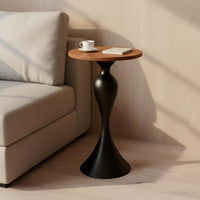 Small Round Side Table Rounded Edges Round Pedestal Side Table Rust-Proof