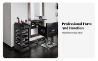Cosmetic Studio Storage Cart 360-Degree Rotating Casters Hair Stylist Rolling Cart 5-Drawer Salon Trolley Easy to Clean