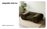 Straight-Line Three-Seater Sofa Light Luxury Living Room Seating Italian design Minimalist Design for Apartment Dwellers, Office