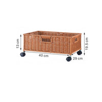 Book Storage Basket Handle Grip Rolling Storage Basket Sturdy for Living Room