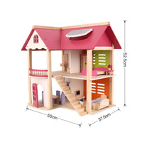 Pretend Play Princess Castle Dollhouse DIY Assembly Princess Dollhouse Multi-Level Pink Doll House for 3 Year Olds, Girls, Toddlers, Playtime