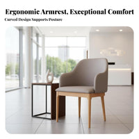 Upholstered Shell Chair Integrated Armrests Upholstered Single Sofa Comfortable Padding Multiple Color Choices for Living Room