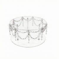 Acrylic Cake Tray Stand Reusable Crystal Bead Cake Stand Long-Lasting