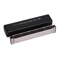 Swan 24-Hole Harmonica Set, 12 Keys, Wooden Box