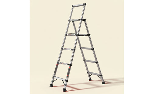 Collapsible Telescopic Folding Ladder Anti-Slip Step Ladder with Handrails Stable Step Stool with Handrail Heavy Duty for Homeowners, Diyers, Closet Organization