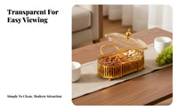 Nordic Design Nut and Fruit Serving Tray with Holder Compartmentalized Design Compartment Candy Dish Set Easy to Clean Divided Serving Tray with Lid Sturdy for Party Hosts, Parties, Family Gatherings, Holidays, Living Room