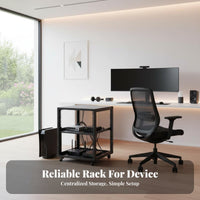 1 Piece 19-inch Network Rack Equipment Stand Rolling Casters Steel Open-frame Adjustable Shelf Locking Suitable for DIY Workspaces Professional Studios