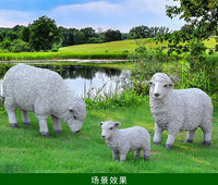 玻璃钢仿真绵羊雕塑户外园林景观动物山羊摆件花园庭院幼儿园装饰