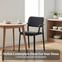 Upholstered Armchair Stackable Design Dining Chair With Armrests Minimalist and Aesthetic for Homeowners, Business Owners