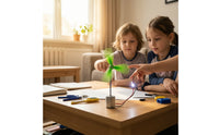 Educational Wind Generator with LED DIY Wind Turbine with Propeller Compact DC Motor Generator Renewable for Students
