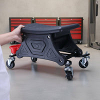 Rolling Mechanic Seat Height Adjustable Mechanic Stool Multi-Slot Organizer