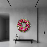Silk Peony Wreath Easy to Hang Peony Wreath Handmade for Garden Gate