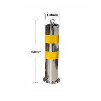 Stainless Steel Bollard Rust-Proof Reflective Safety Post Waterproof for Garage