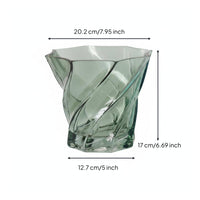 Green Glass Vase Light Luxury Twisted Glass Vase Versatile for Tabletop