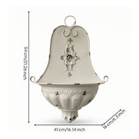 Half-Round Wall Planter Distressed French-Style Wall Planter Ornate for Patio