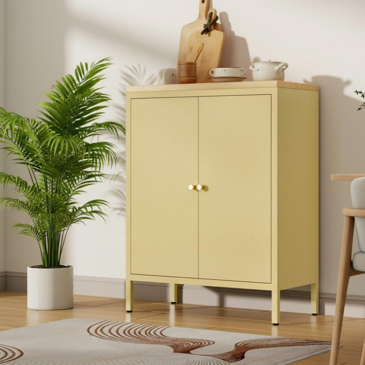 Multi-Functional factory-inspired Buffet Cabinet Large Capacity Sideboard Sturdy Frame Kitchen Cupboard Open Display Shelf for Homeowners, Apartment Dwellers, Design aficionados, Dining Room, Home Bar, Entryway