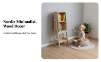 Nordic design 5-Tier Ladder Shelf Minimalist Design shelving unit Space-Saving shelving unit Multi-Functional for Children, Apartment Dwellers, Home Office Workers, Living Room, Bedroom
