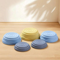5 Pieces Stepping Stones with Non-Slip Bottom Molded Stepping Stones with Anti-Slip Pads Toy Low-Height Thickened for Children