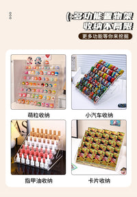 吧唧展示架透明阶梯亚克力谷子徽章收纳盒色纸卡牌卡片小卡置物架 六层多功能收纳架⭐简易卡扣安装