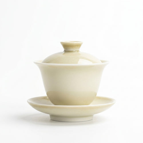 Jingdezhen Gaiwan: Cyan Gray Ceramic Tea Cup