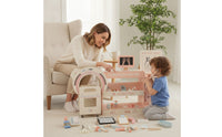 Care Facility toySet with Accessories Wooden Pretend Play Physician Kit with Trolley Realistic Doctor Play Set
