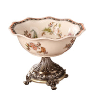 Fruit Bowl with Pedestal Vintage-Style Dish Stable for Dining Table, Living Room