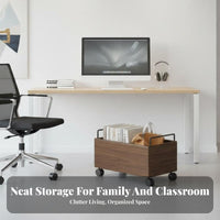 Rolling Book Crate Movable Organizer Bin With casters for Office Workers, Parents