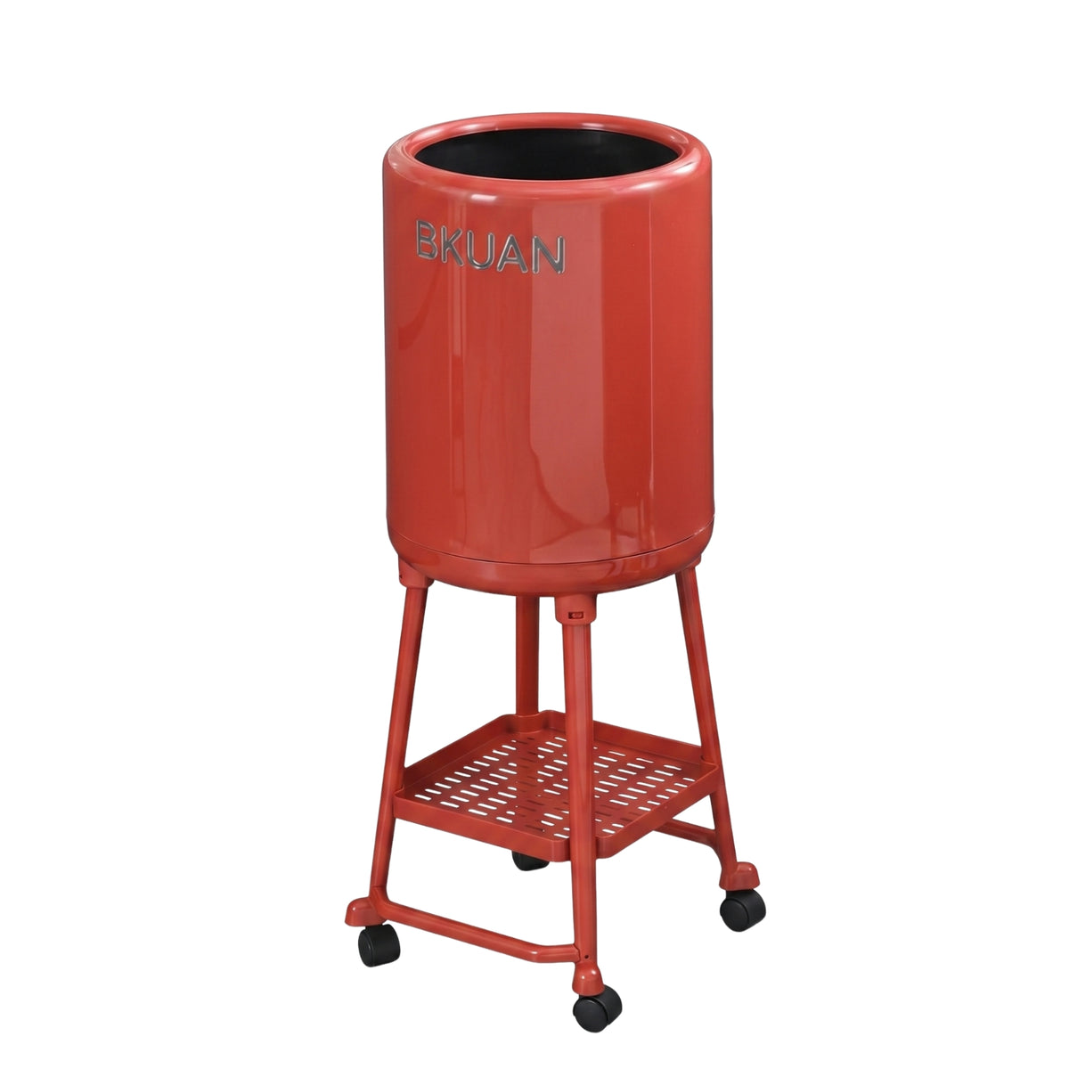 Garbage Can with Shelf Wheeled Rolling Trash Bin Smooth for Kitchen, Elderly