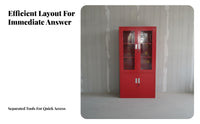 Multi-Compartment Design Micro Fire Station Cabinet Reinforced Construction Fire Equipment Cabinet High Visibility Red Heavy Duty for Safety Officers, Property Managers, Factory Supervisors, Factories, Public Buildings, Workshops, Warehouses