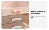 Large Capacity Cosmetic Organizer with Drawers Compartmentalized Design Makeup Holder No Assembly Required Tabletop Storage for Dermatological Care Enthusiasts, Students, Gift Givers, Dressing Table, Bedroom, Bathroom Countertop, Dorm Room