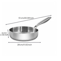 316 Stainless Skillet No Coating Stainless Steel Frying Pan Cookware