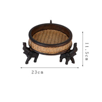 Carved Elephant Bowl Handmade Elephant Wooden Bowl Fair Trade for Living Room