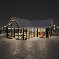 Large Hotel Tent Sturdy Frame Glass Wall Resort Cabin Spacious Interior Tensile Membrane Shelter for Campsite Owners, Tourist Resorts, Campsites