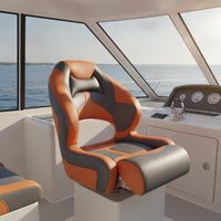 Padded Marine Seat with Cutout Rust-Resistant Boat Seat with Aluminum Hinges Long-Lasting Heavy Duty for Boaters, Anglers, Yachts