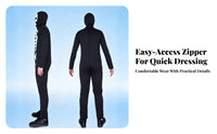 Hooded Skeleton Suit Black and White Apparel for Performance Wear