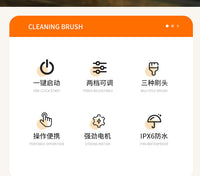 Stainless Steel BBQ Grill Cleaning Brush with Rotating Charging