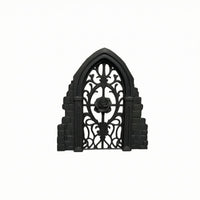 Arched Window Frame Wall Decor Brick-Textured Medieval Arched Window Vintage
