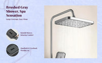 High-pressure matte black rainfall shower
