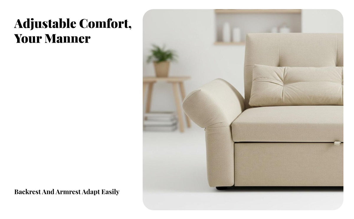 Modern Design textile Sofa with Side Pockets Space-Saving Couch Easy to Clean Household Furniture high resilience Foam Cushions for Apartment Dwellers, Small Families, residents, Living Room, Lounge Area