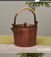 厂家供应提梁款1升加厚纯紫铜壶 烧水壶 煮茶壶 中式茶艺壶 批发