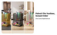 Athletic Gear Organizer with Baskets | Slanted Lower Section, Space-Saving Narrow Design, Mesh Storage Rack, for Home Gym