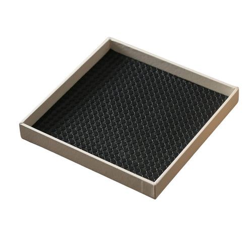 Decorative Tray with Woven Pattern Organized Minimalist Vanity Tray Lightweight for Coffee Table