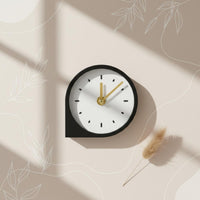Minimalist Desktop Clock Sparse Markers Analog Desk Clock Symbol-Line Dial Home Decor for Bedside Table, Living Room